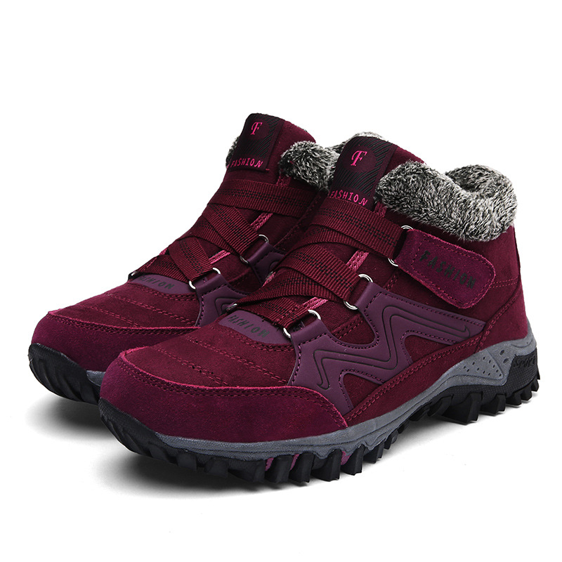 Women's Winter Thermal Villi Leather Platform Fashion High Top Boots