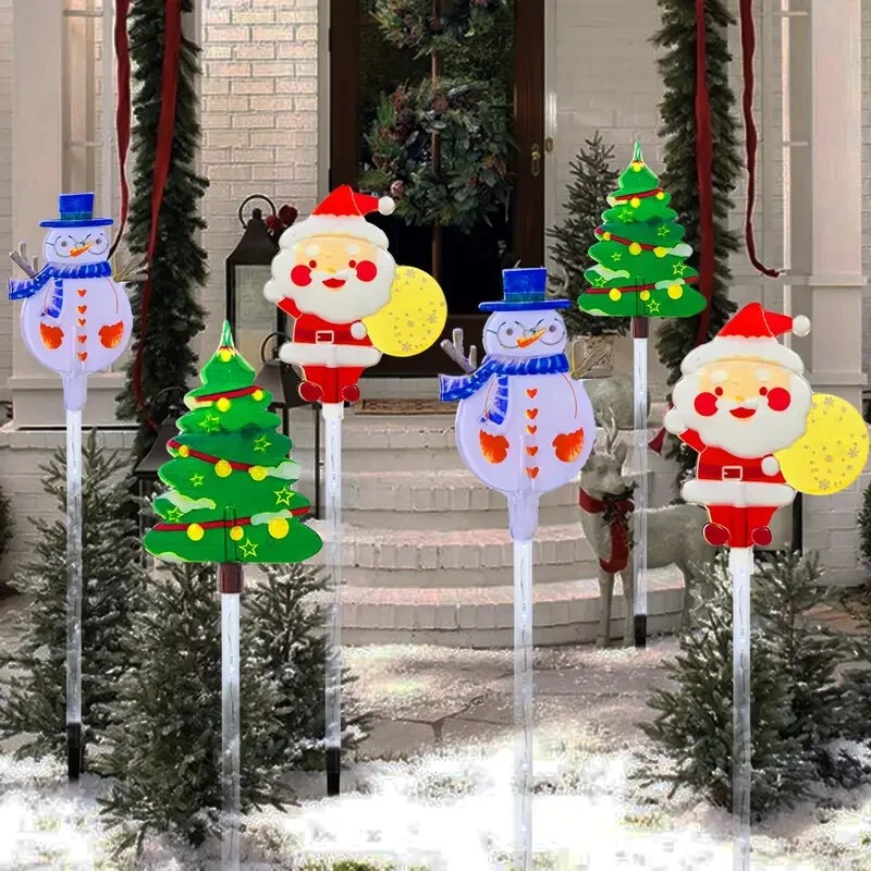 ✨Flash Sale✨Set of 6Pcs Solar Christmas Pathway Lights LED Stake Lights with Waterproof