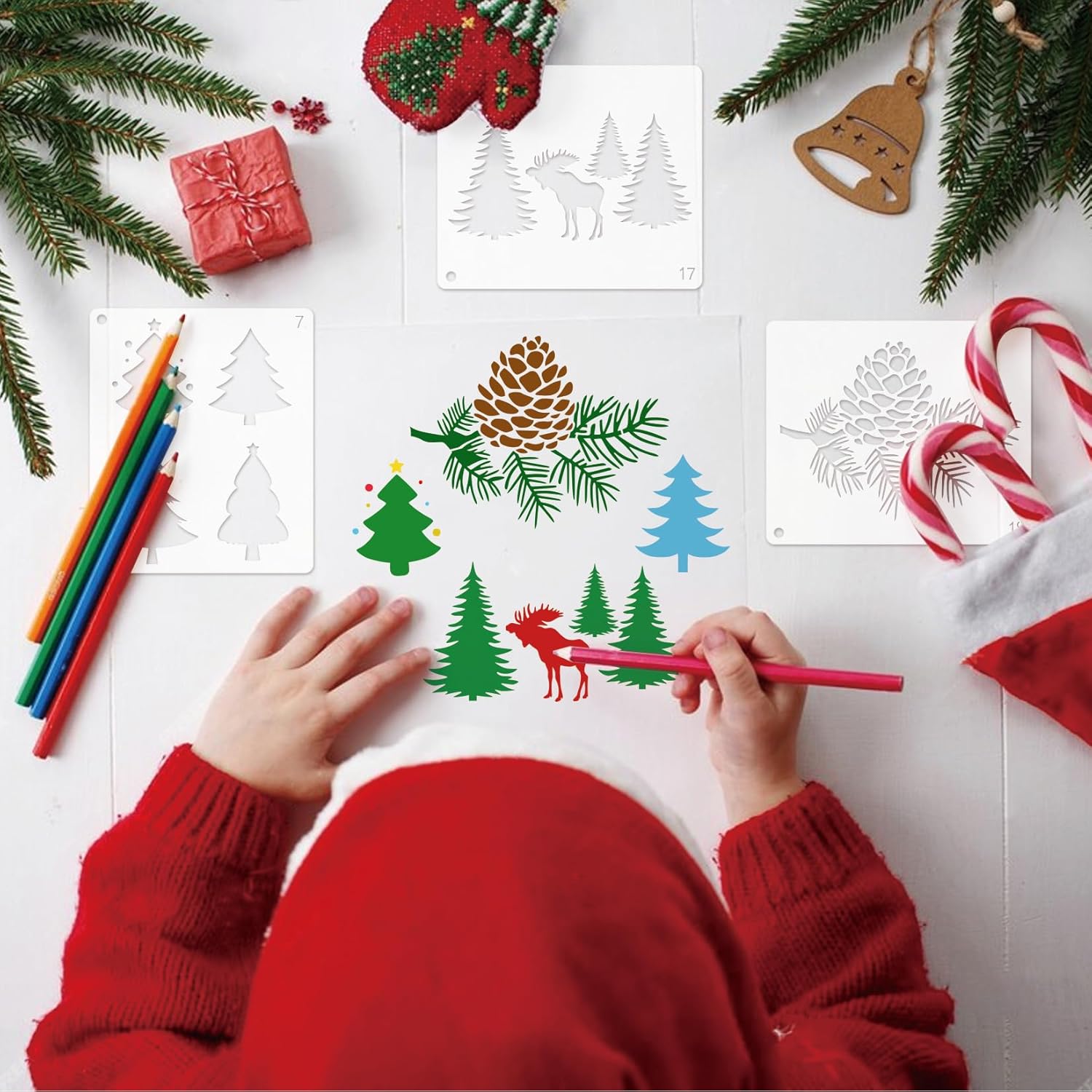 🎄CHRISTMAS ON SALE🔥Christmas Stencils for Window Reusable