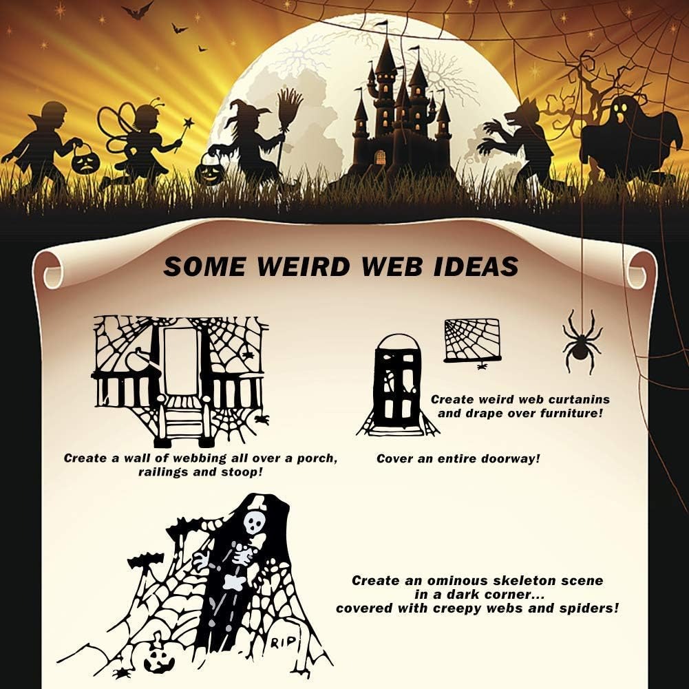 ✨Flash Sale✨Halloween Spider Web Decoration with 3 Spiders