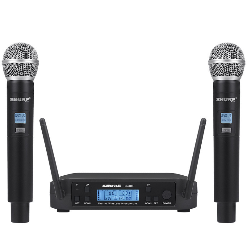 GLXD4 Wireless Microphone 2 Chs UHF 640~690MHz Professional Mic Handheld Lavalier Headworn Headset Shure Party Church Meeting