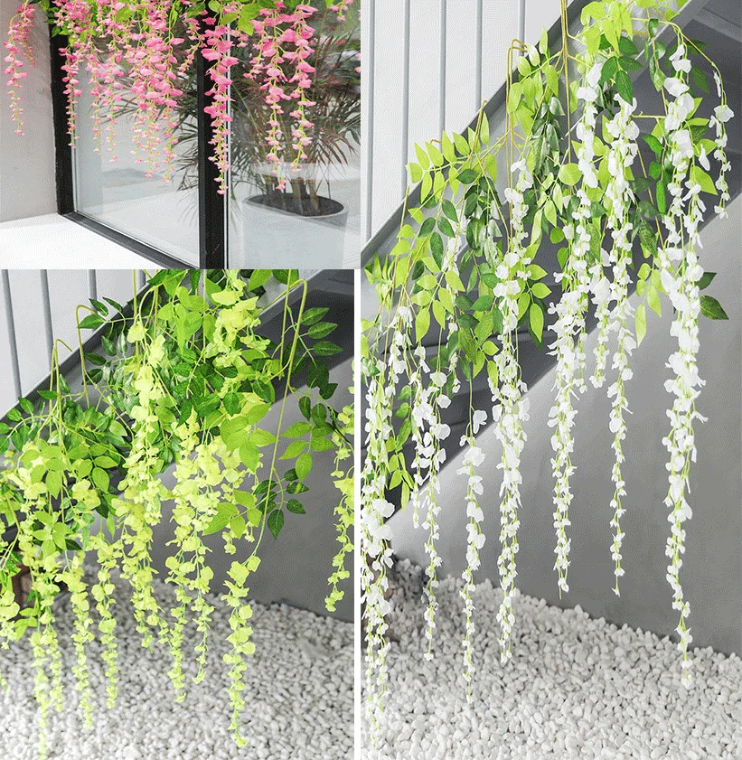 💐 12 Pack/Set Wisteria Flower Vines Garland, 3.75 Feet Artificial Flower Strings