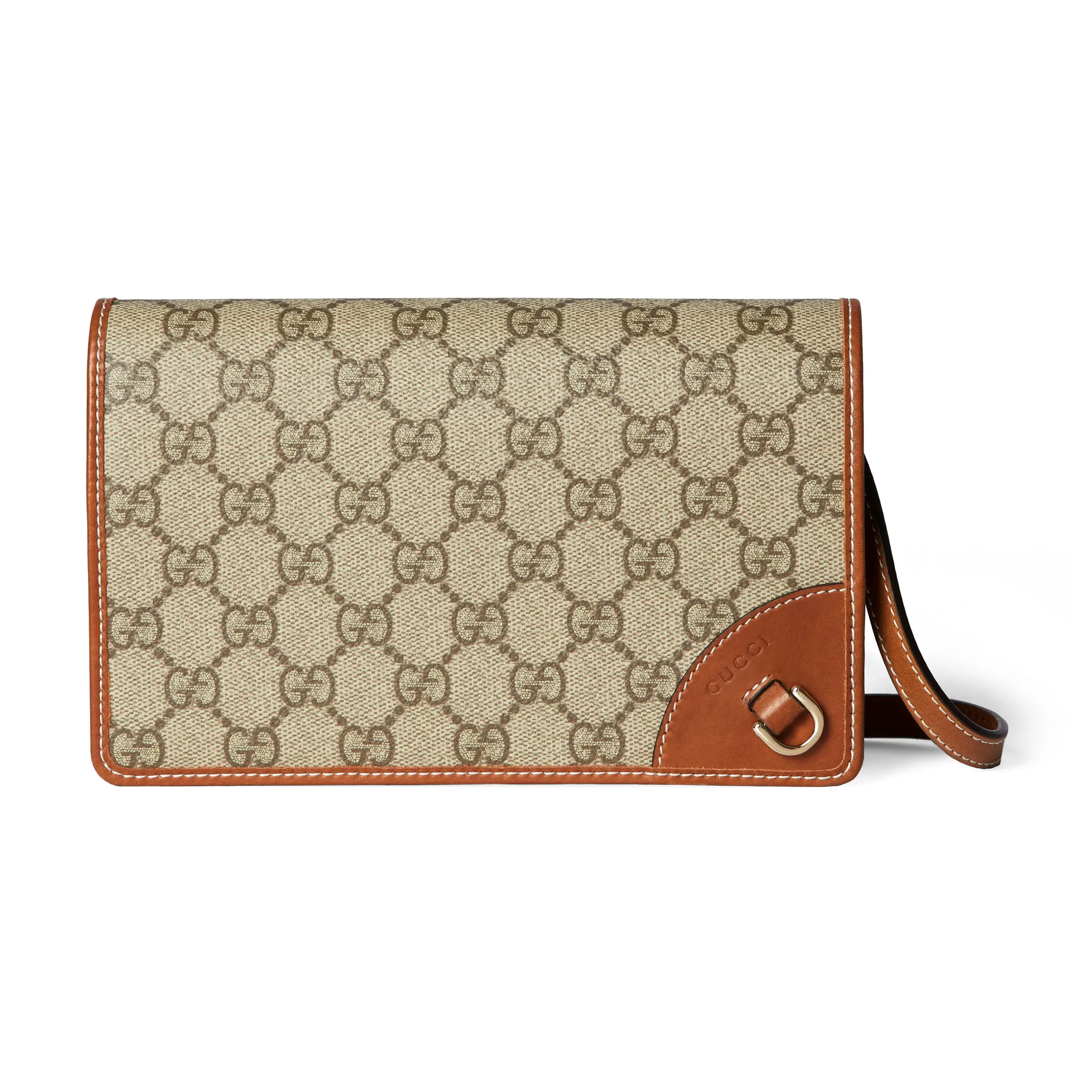 Gucci GG Emblem leather shoulder strap wallet 820688FAD6L9758