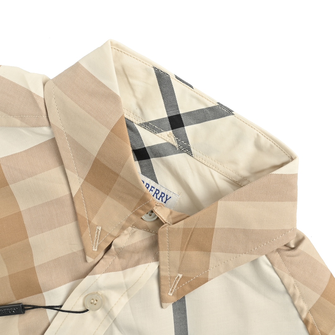 Burberry 24ss Warhorse Embroidered Plaid Short Sleeve Shirt