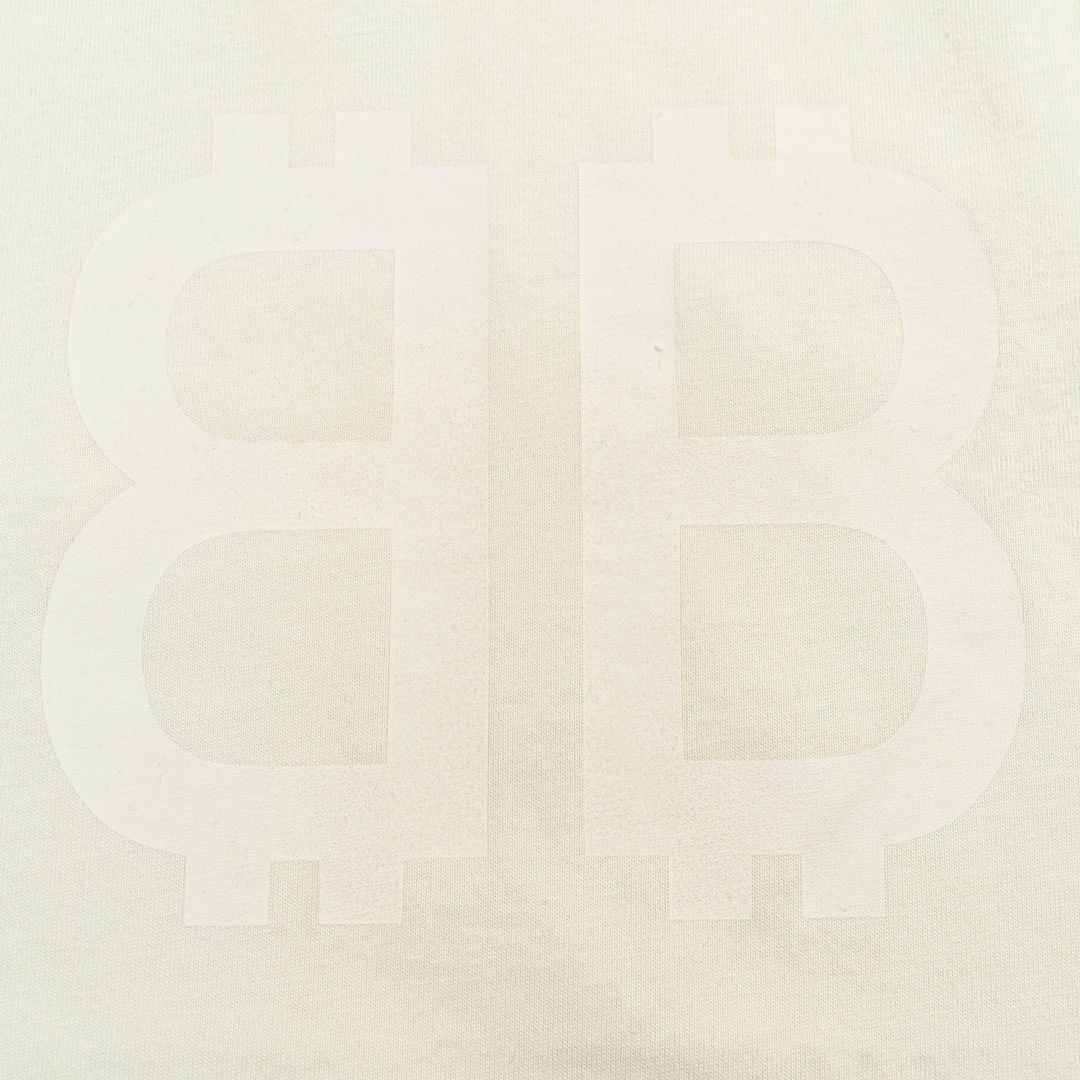 Balenciaga 24ss Bitcoin Double B Washed Distressed Short Sleeve