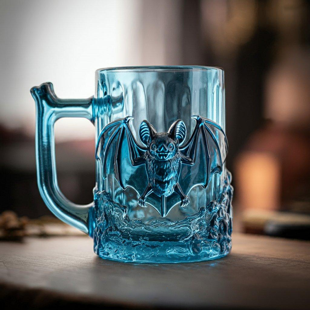 Transparent Bat Glass Mug | Dark Gothic Glamour
