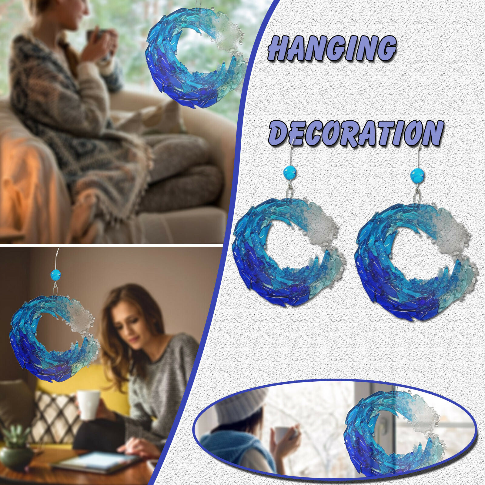 (🔥Last Day Promotion-SAVE 50% OFF)Fused Glass Ocean Suncatcher Ornament Glass Wave Sun Catcher-BUY 2 GET 10% OFF & FREE SHIPPING