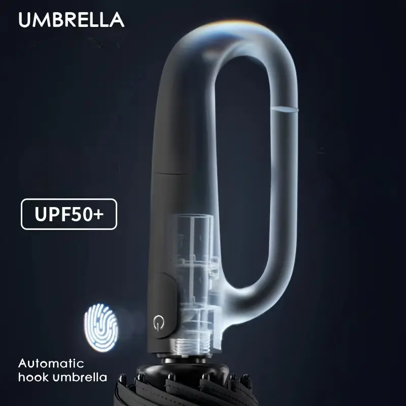 ☂️☂️Buckle umbrella, reflective safety strip, sturdy and windproof, travel-friendly