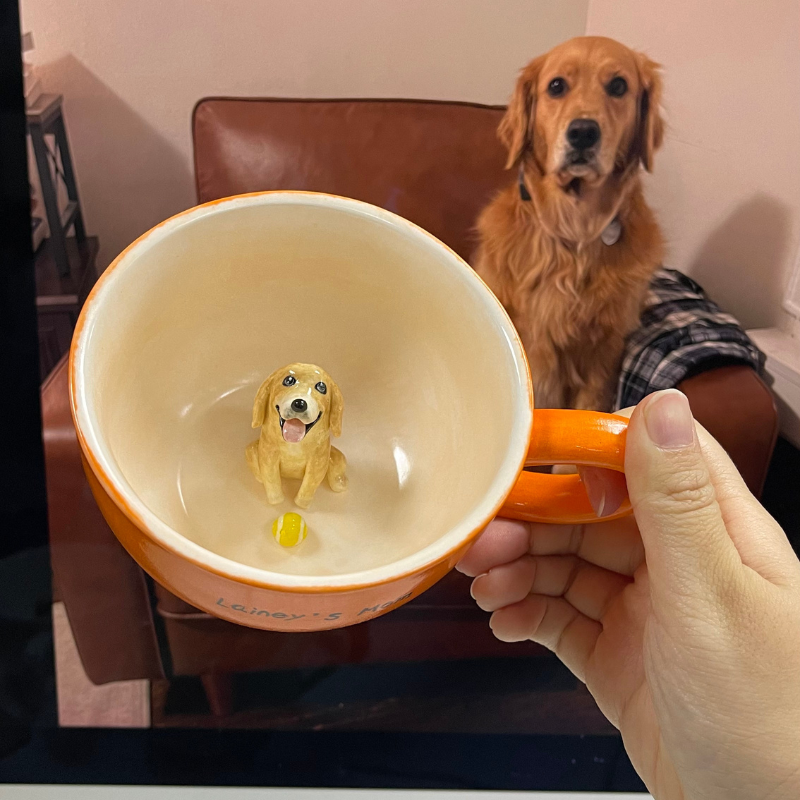 Handmade Custom Pet Figure Inside Ceramic Mug-Labrador