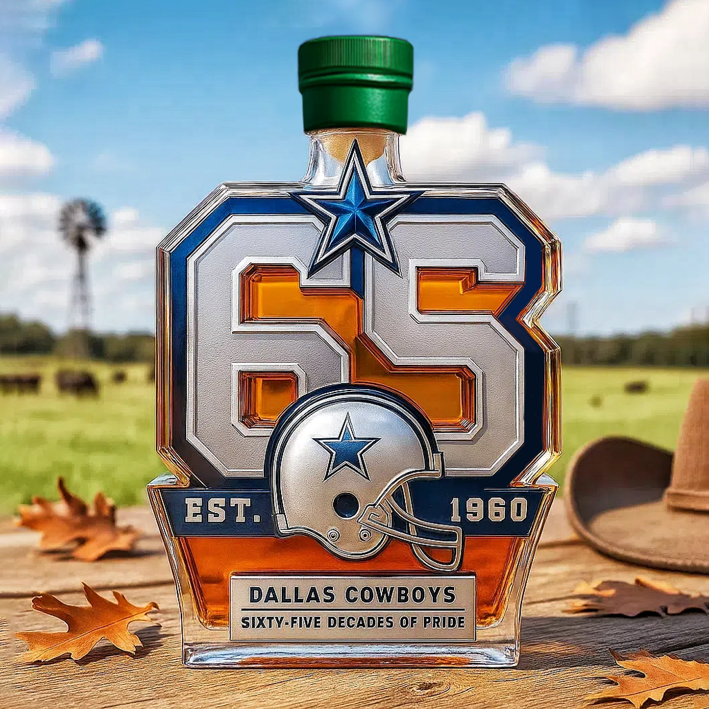 65 Years of Glory — Dallas Cowboys Anniversary Whiskey Bottle