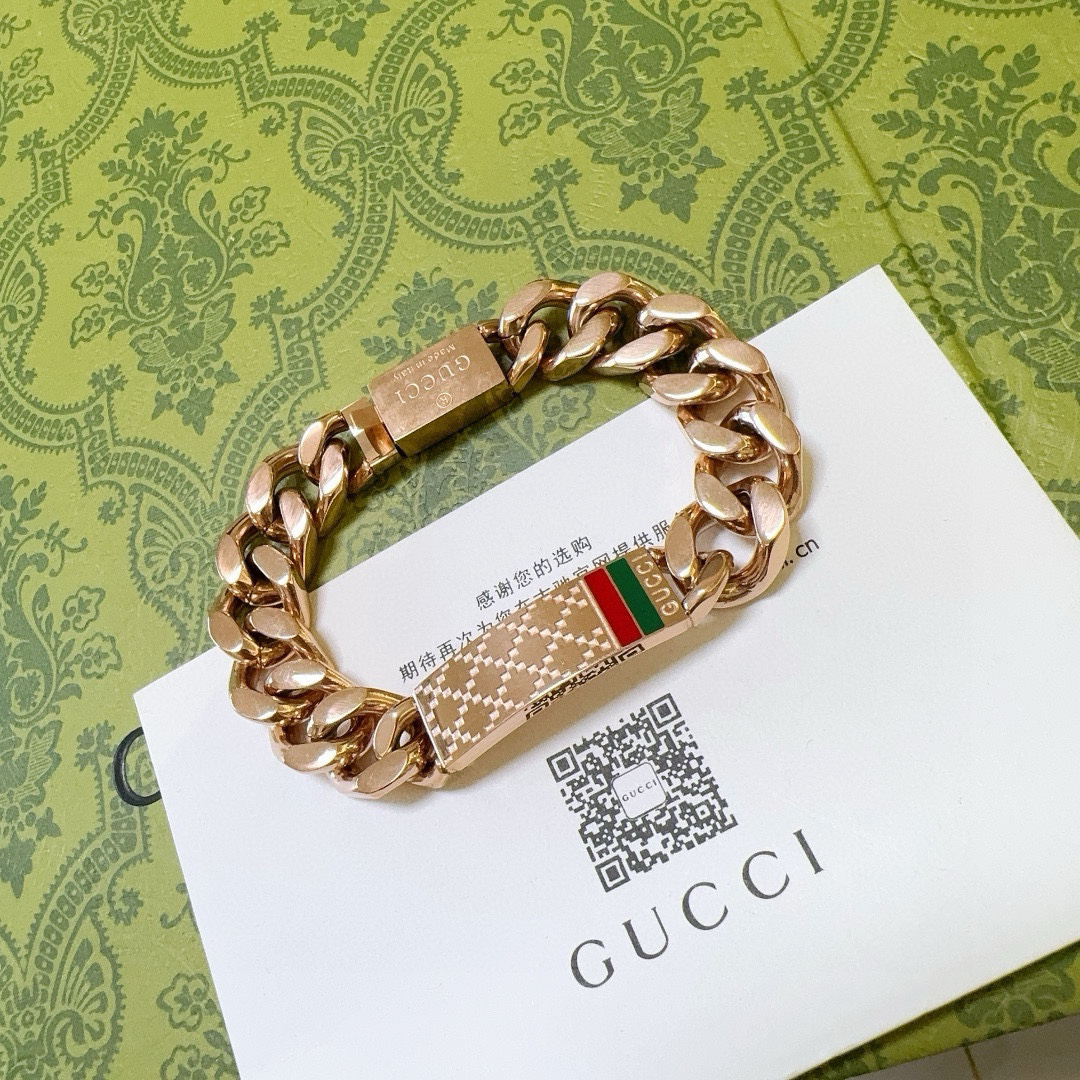 Gucci chain rose gold hand bracelet