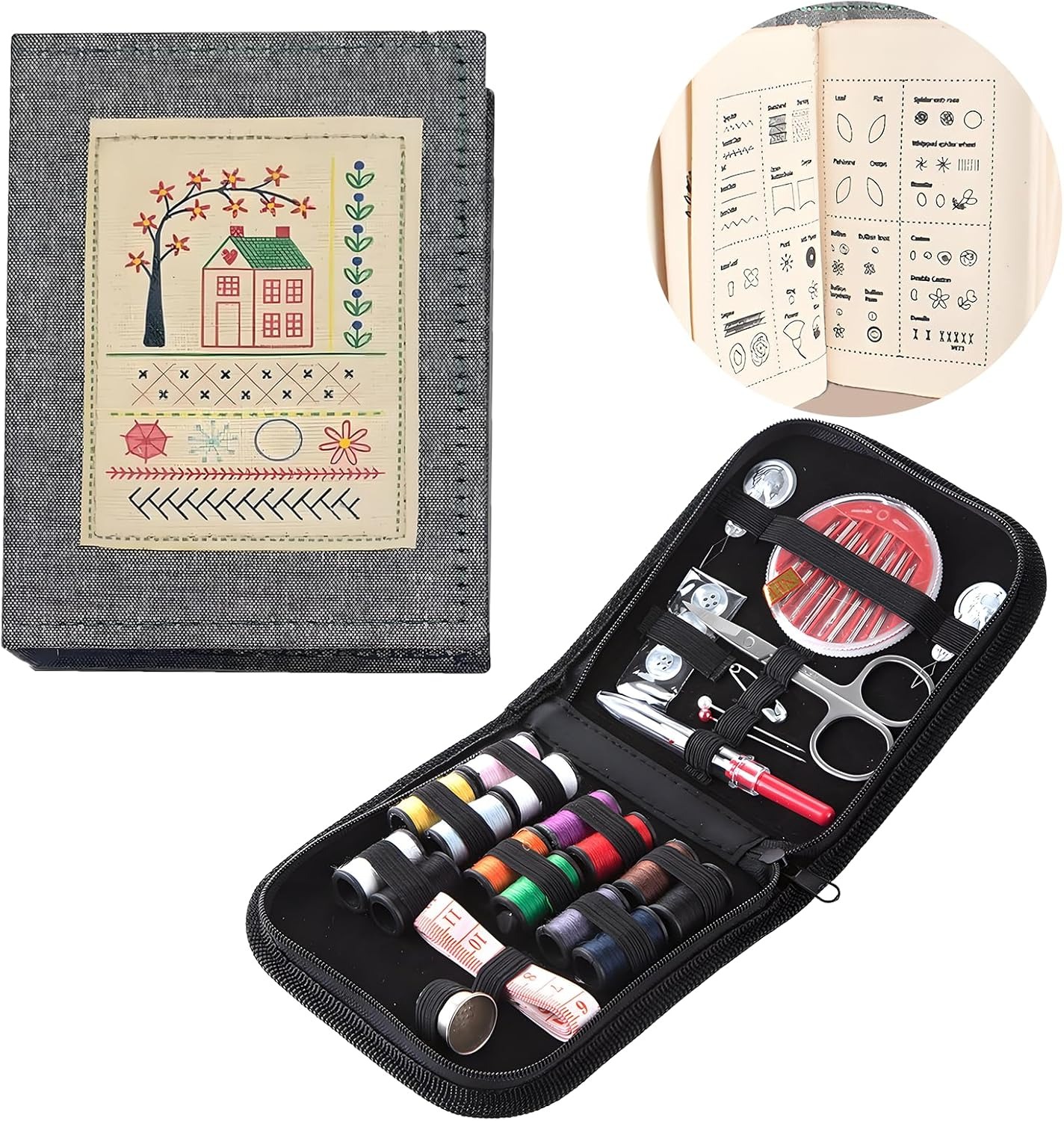 🎄2025 Christmas On Sale✨Embroidery Stitch Book With Sewing Tools