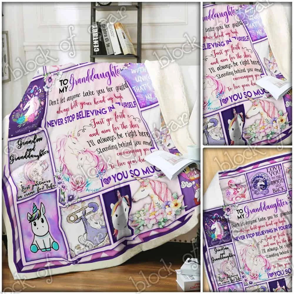 Love My Unicorn Granddaughter, Grandma Sofa Throw Blanket