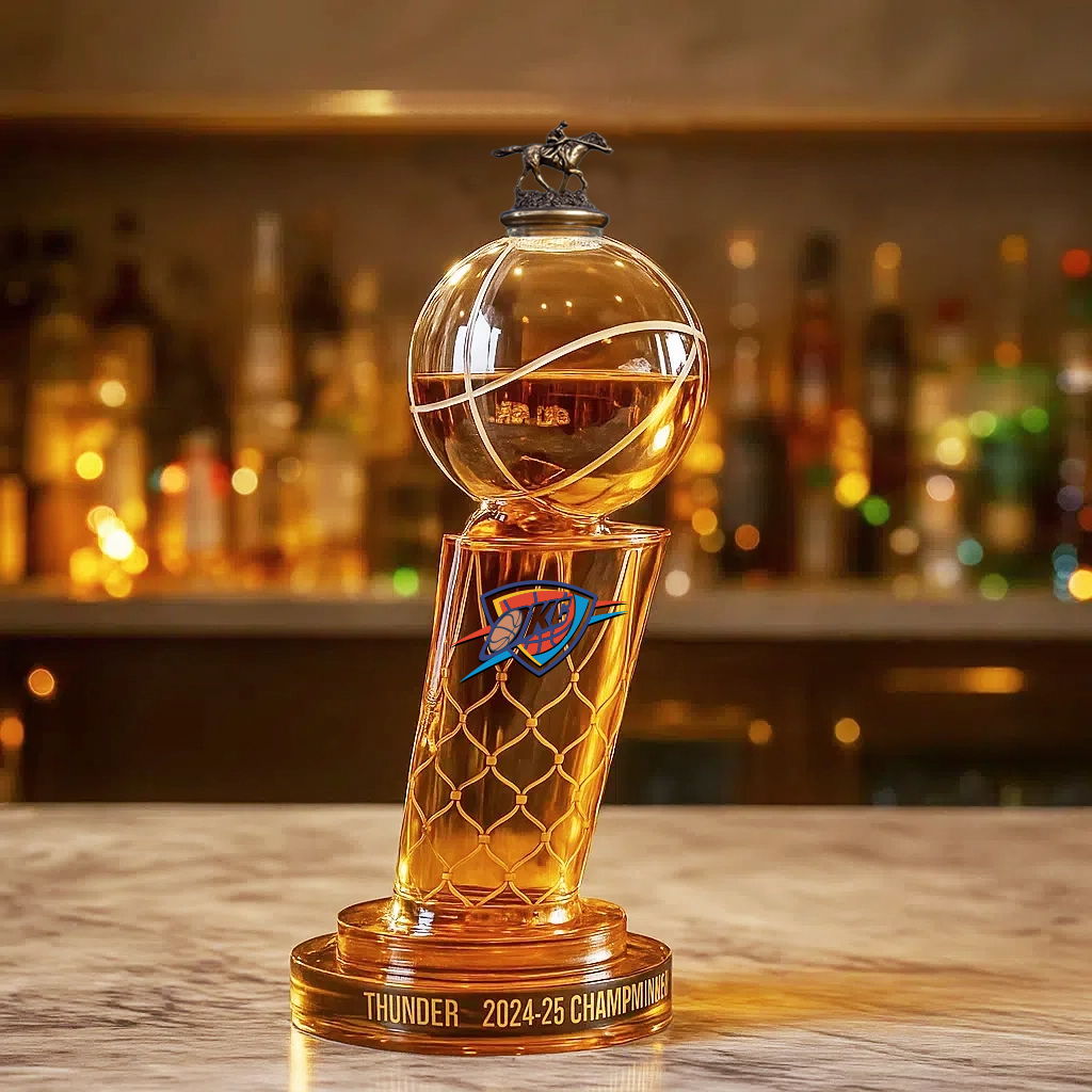 🏆 Raise the Glory — Thunder 2024–25 Champions Whiskey Bottle