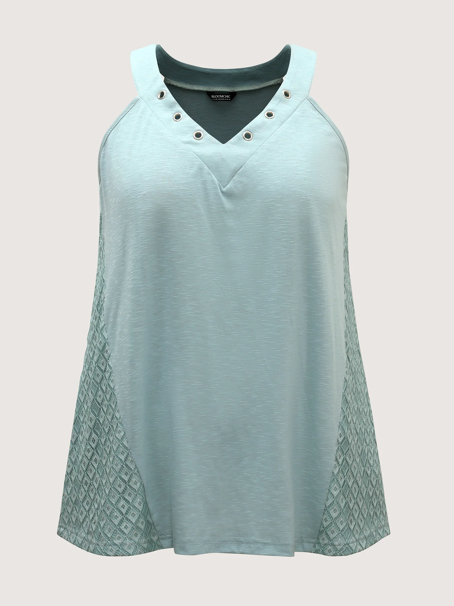 Textured Loop V-Neckline Tank Top