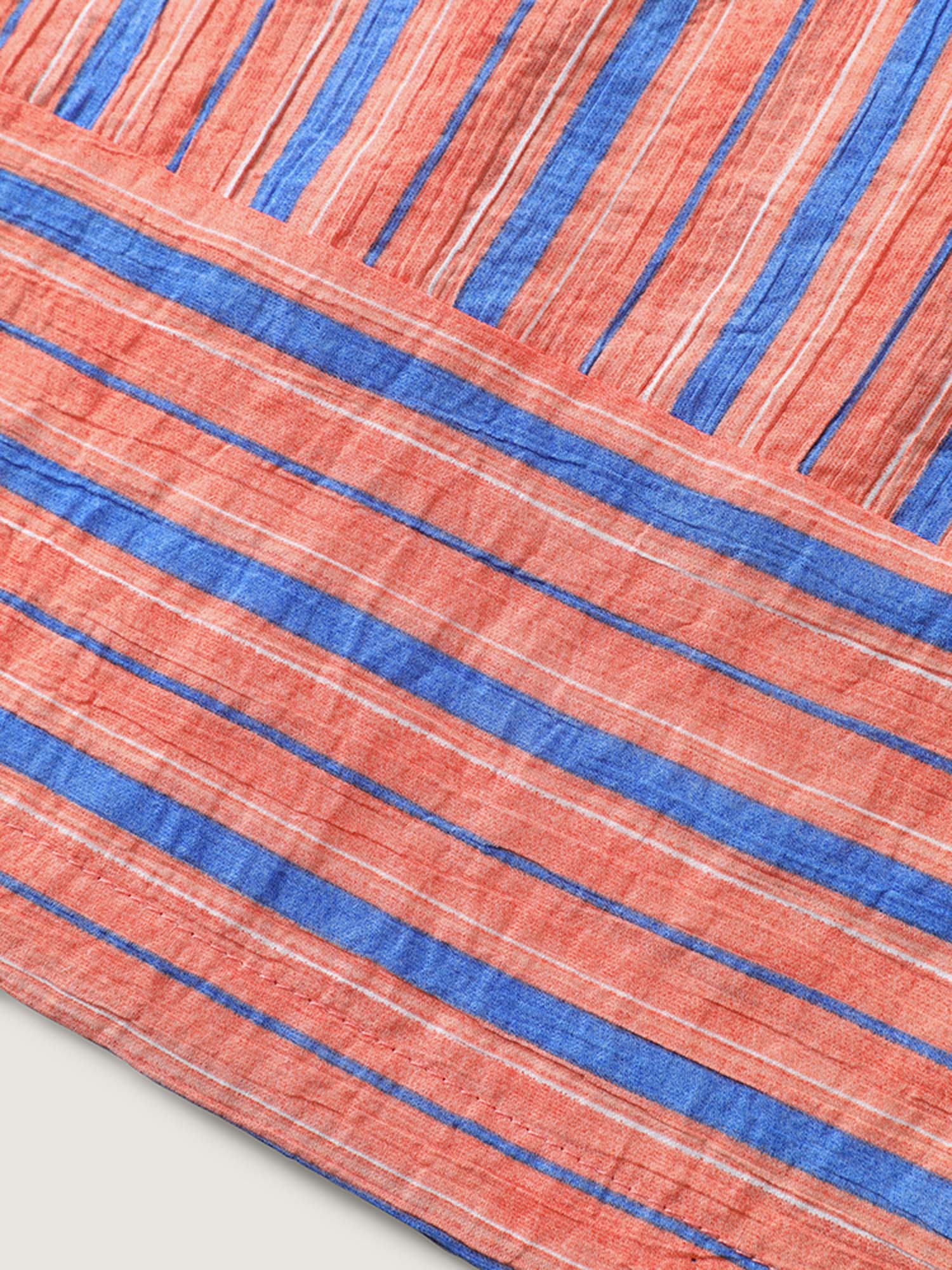 Soft Stripes Stretchy Waist Wide-Leg Pants