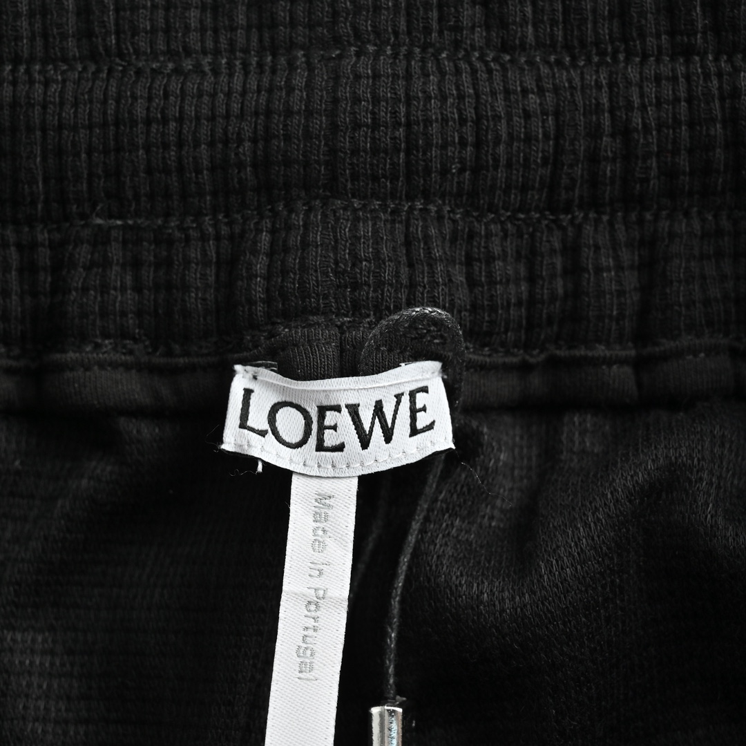 Loewe 24Fw embroidered logo waffle trousers