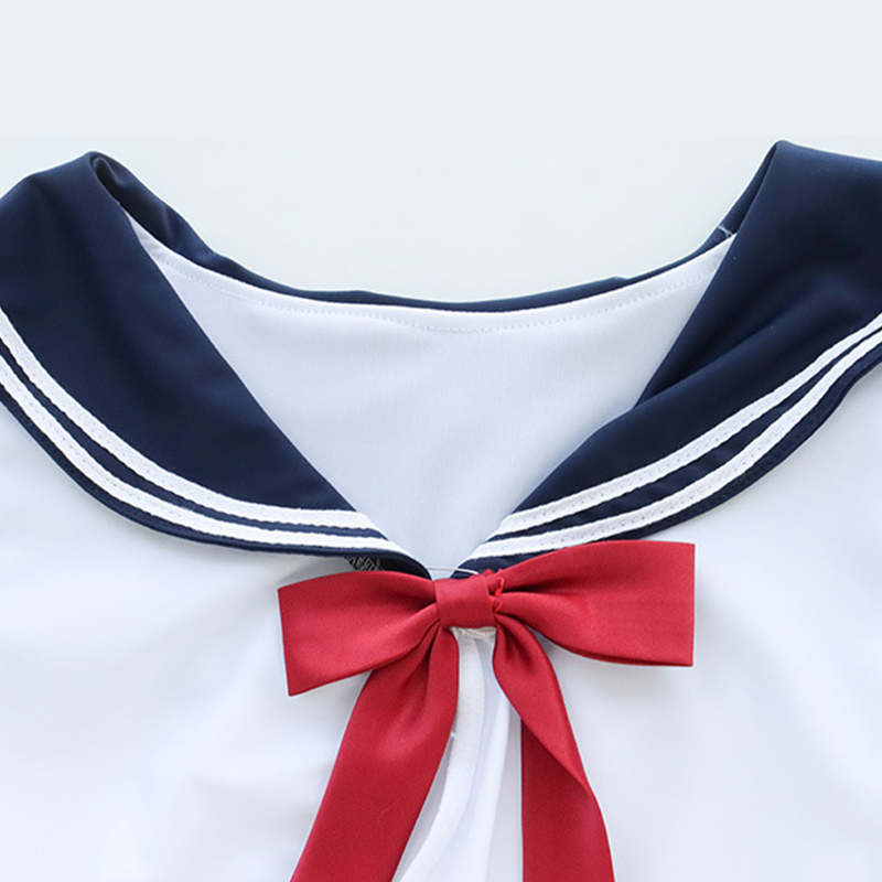 Bow Knot Sailor Collar Lace Up Split Lingerie Dress