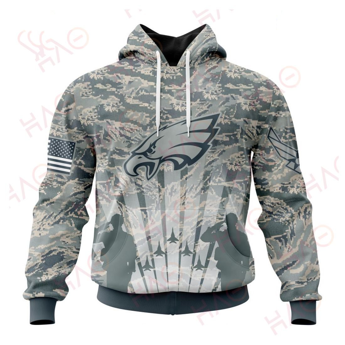 PHILADELPHIA EAGLES 3D HOODIE US AIR FORCE