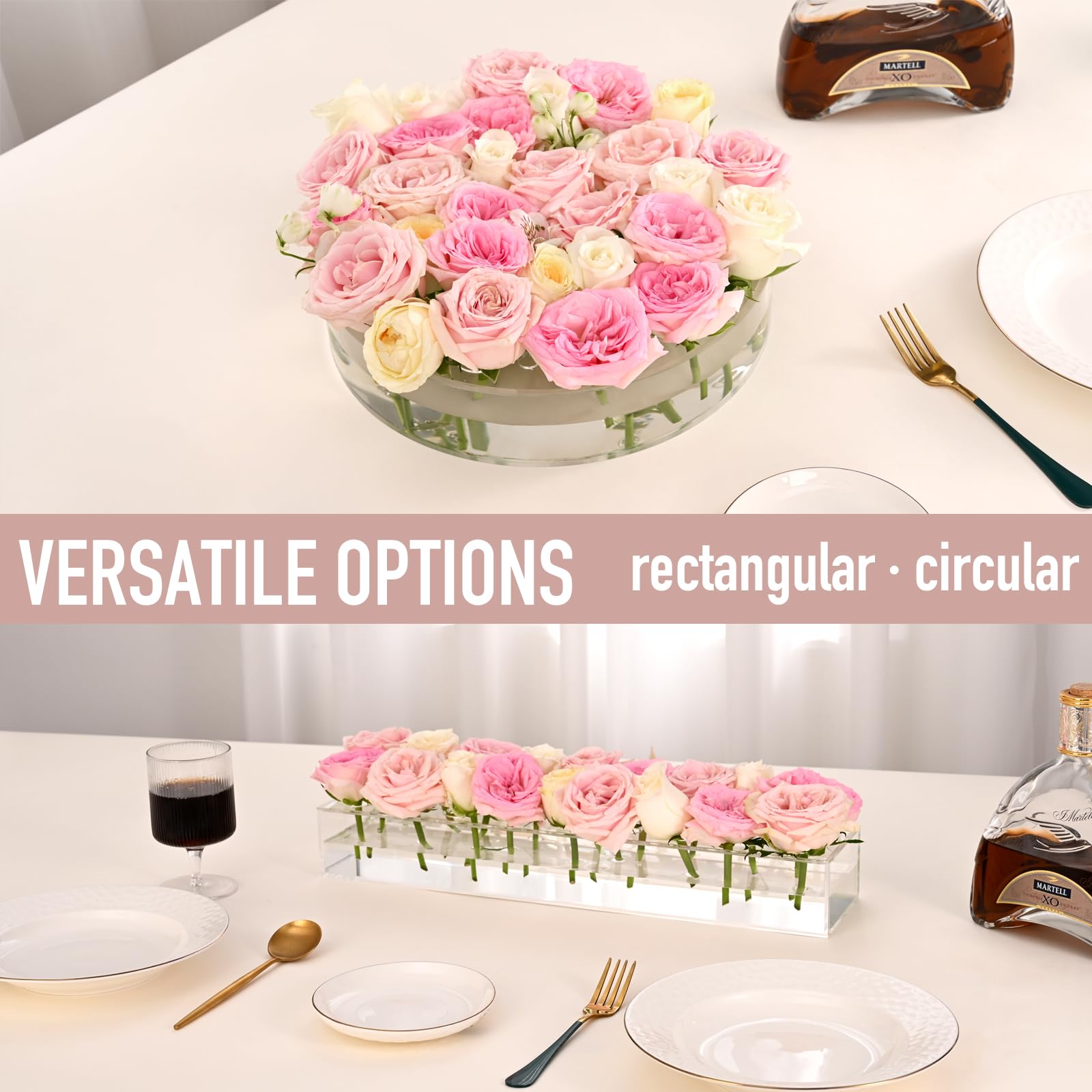 👍Last Day Promotion 60% OFF💥Circular Leak-Proof Clear Acrylic Low Vase