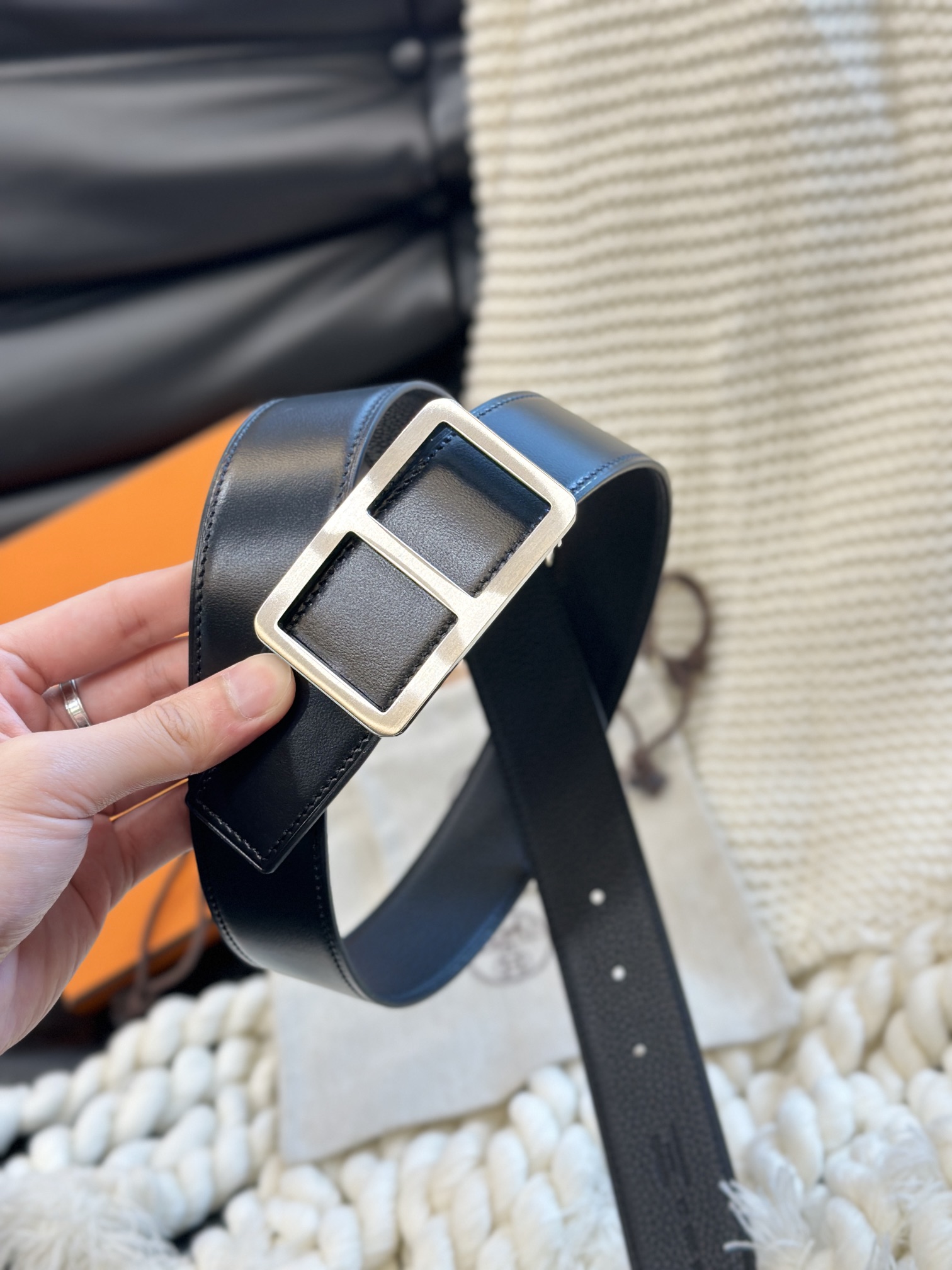 Hermès Men's Double-Faced Cowhide Belt