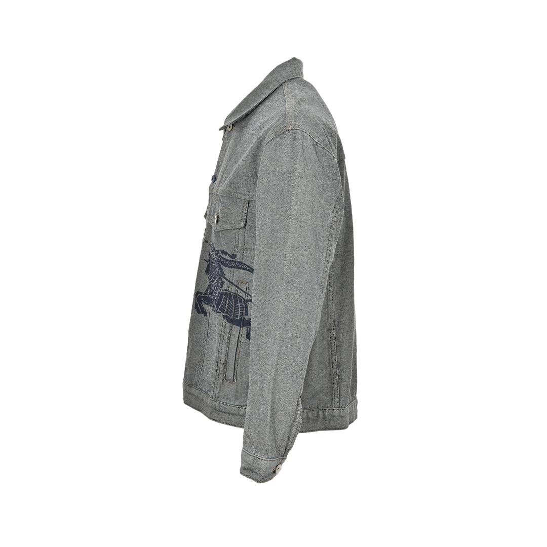 Burberry 24Fw horse print washed denim jacket
