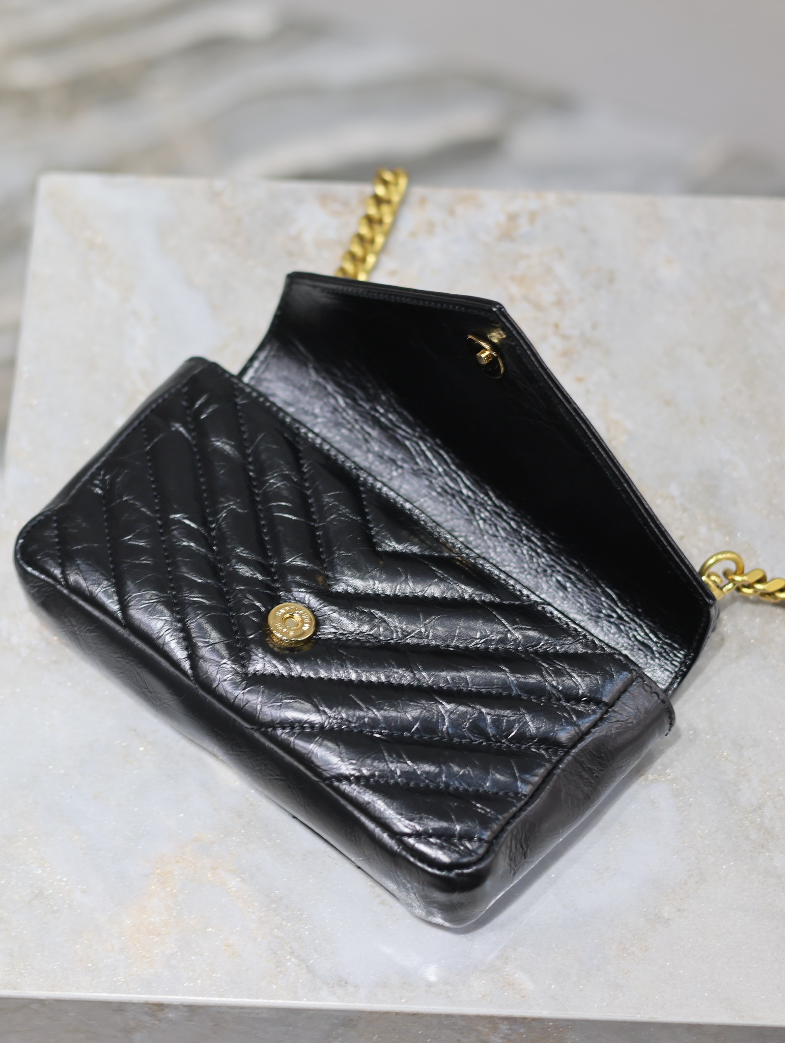 Yves Saint Laurent mini college waxed leather chain bag 779430