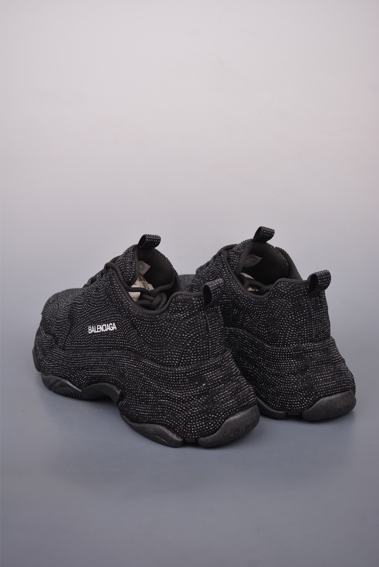 Balenciaga Triple S Trainers Sneaker black diamonds