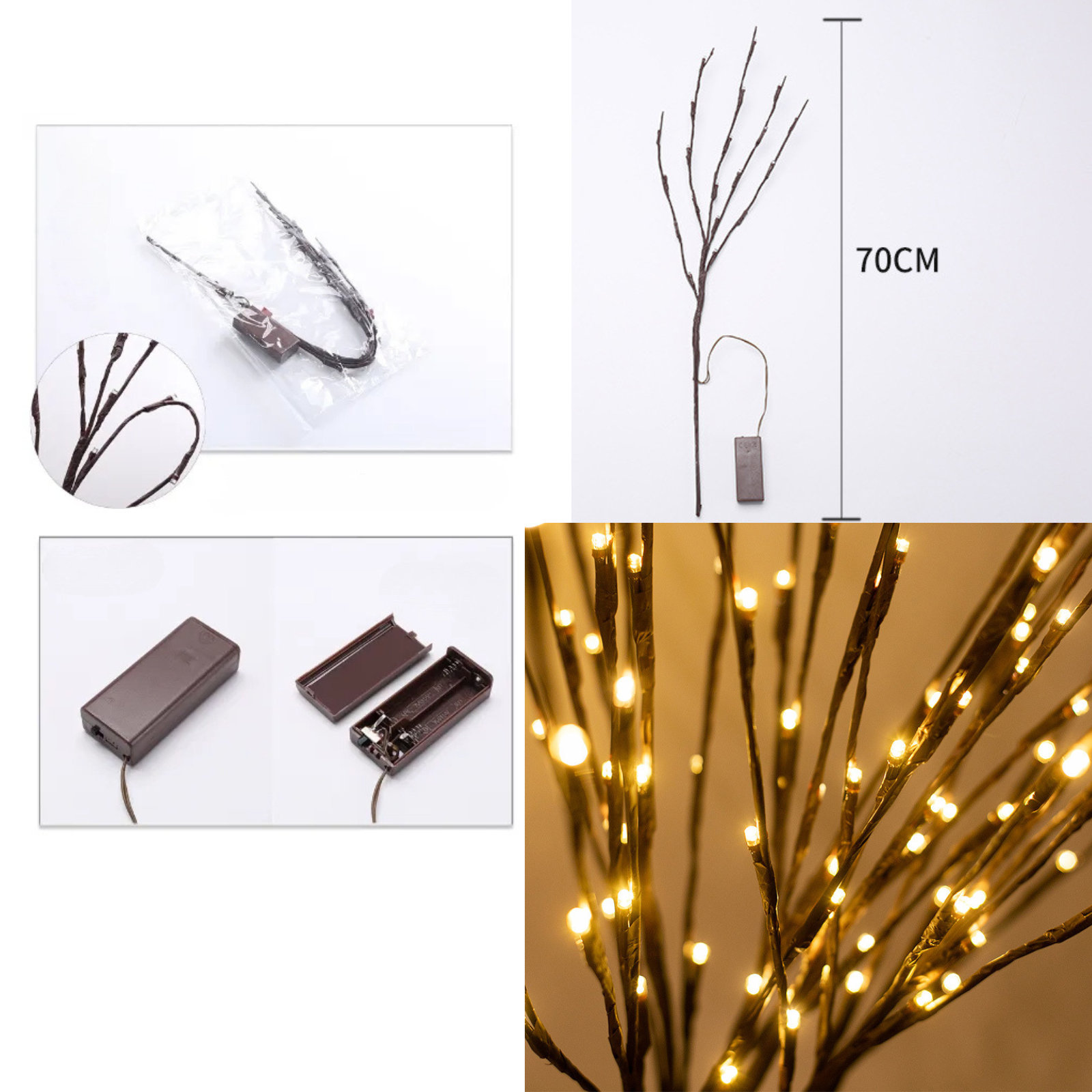 (🔥Last Day Promotion-SAVE 50% OFF)LED Decorative Twig Lights (Set of 2)-BUY 2 GET 10% OFF
