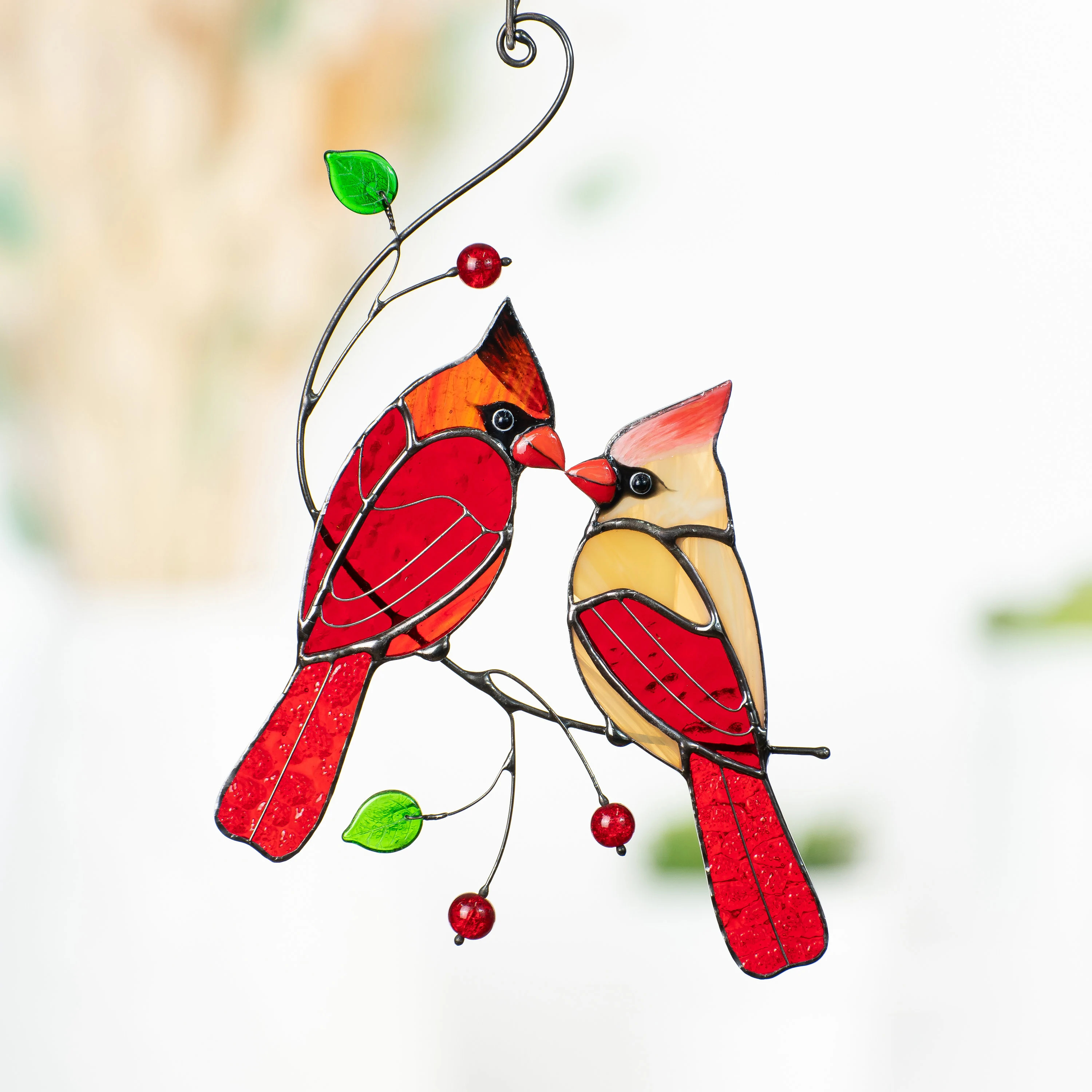 🎄Early Christmas Sale 49% OFF🎄🐦Handmade Cardinal Stained Glass Window Hangings