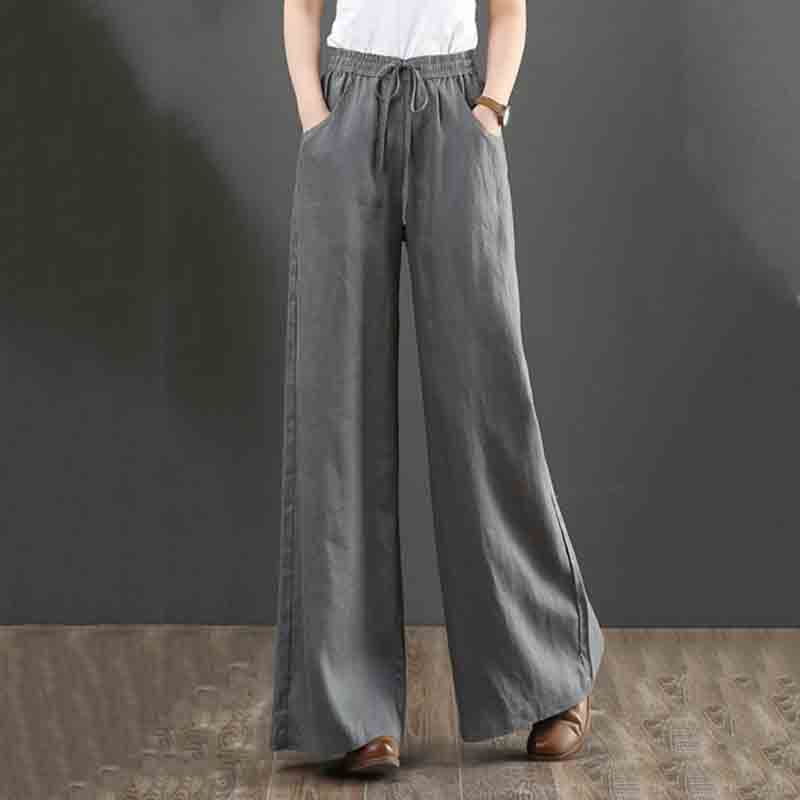 Basic Comfy Elastic Waist Drawstring Pants