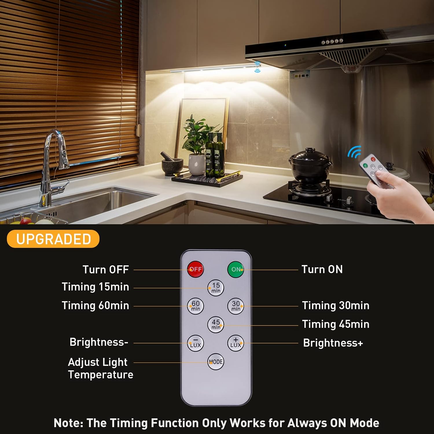 🎄CHRISTMAS ON SALE🔥Upgraded Remote Control Stepless Dimming Motion Sensor Cabinet Light