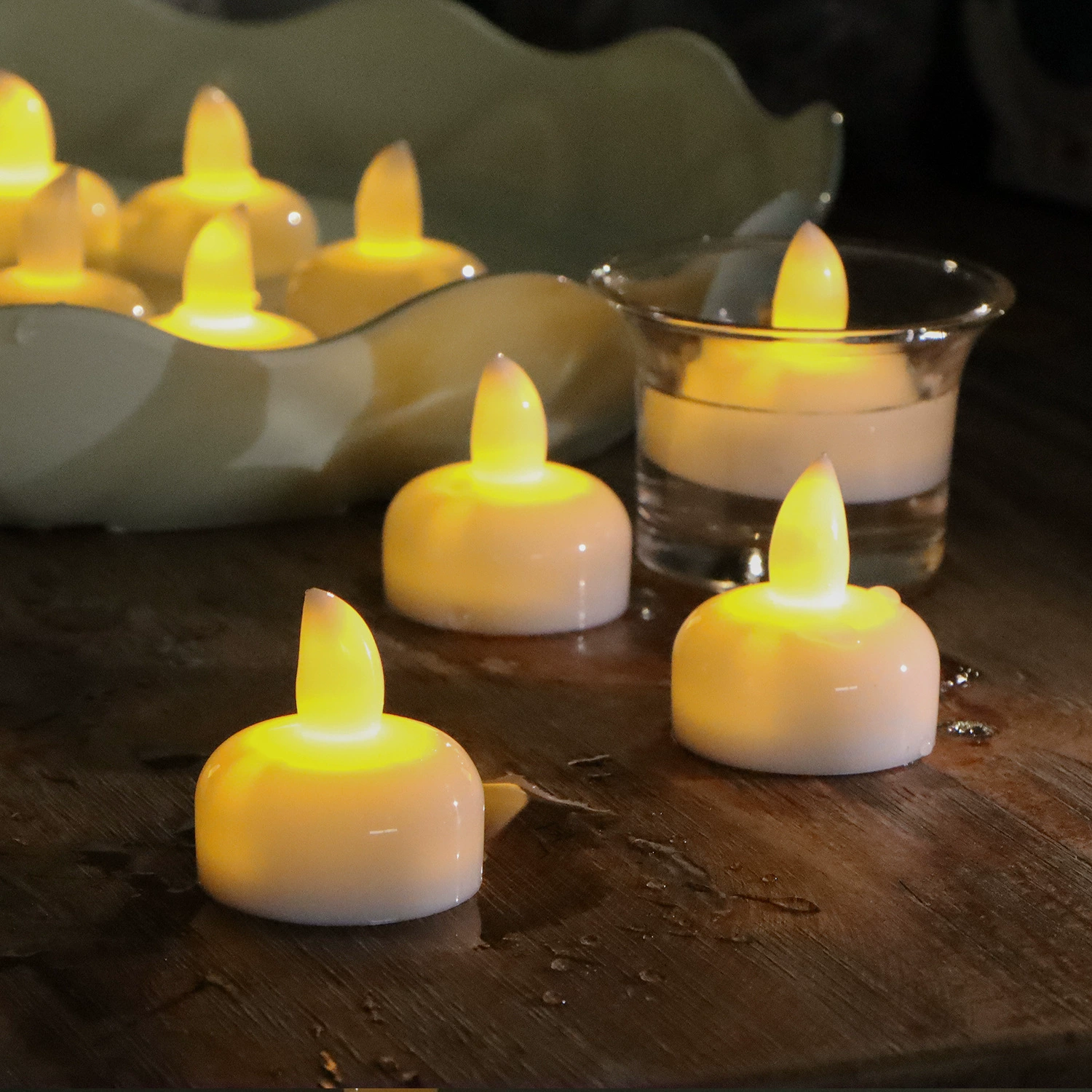 🔥2 Pcs/Set Flickering LED Flameless Floating Candles