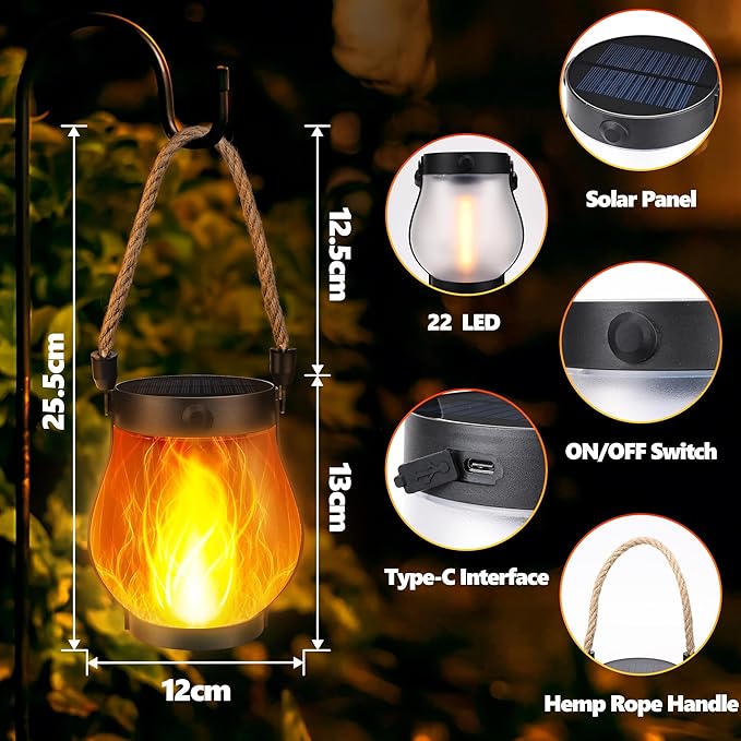 ✨Last Day Promotion 49% OFF--Dancing flame Solar Lantern Outdoor Lights