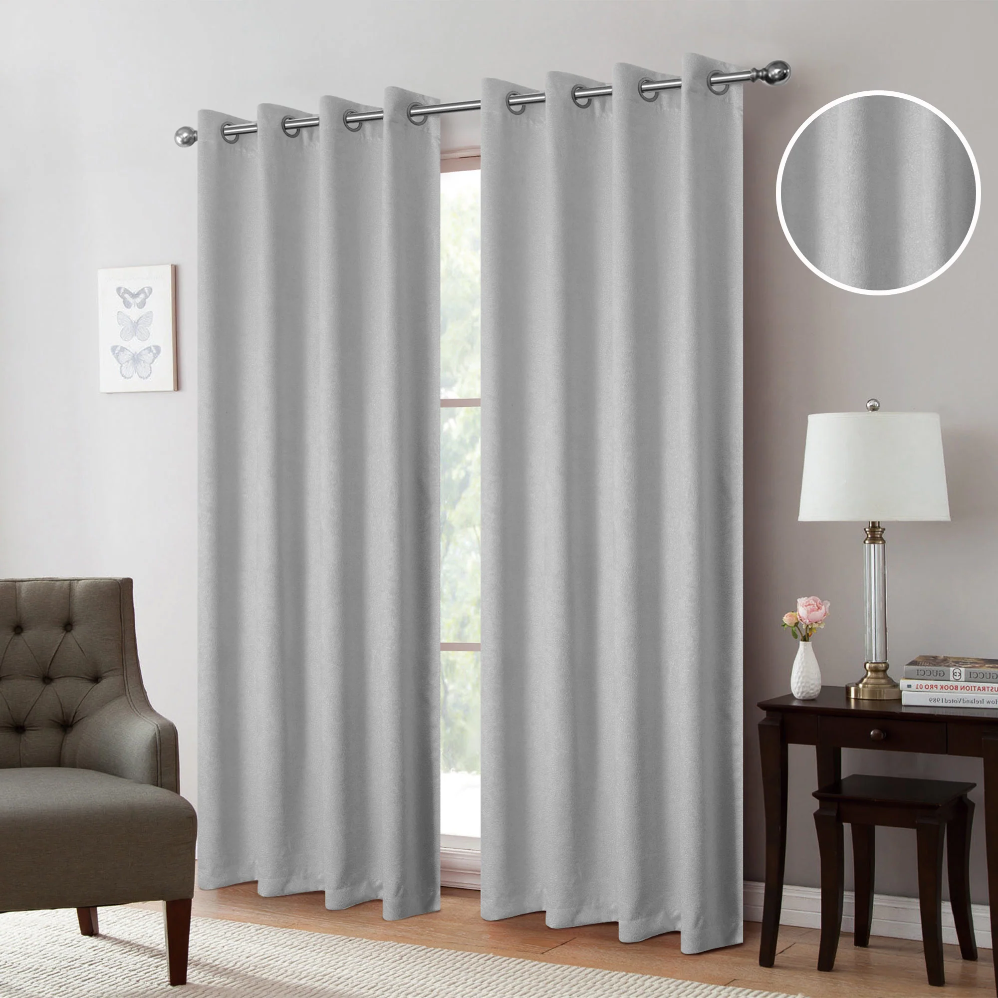 Isla Thermal Room Darkening Grommet Window Panel, 54x84 Inches