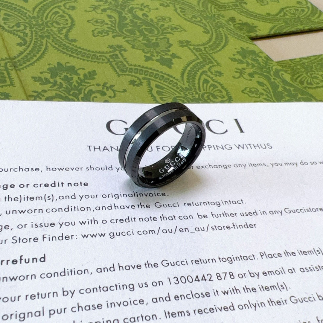 GUCCI Black Hollow Ring