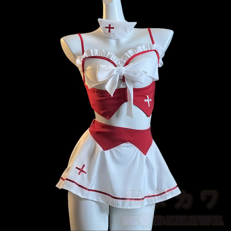 Cosplay Nurse Uniform Bow Lingerie Set