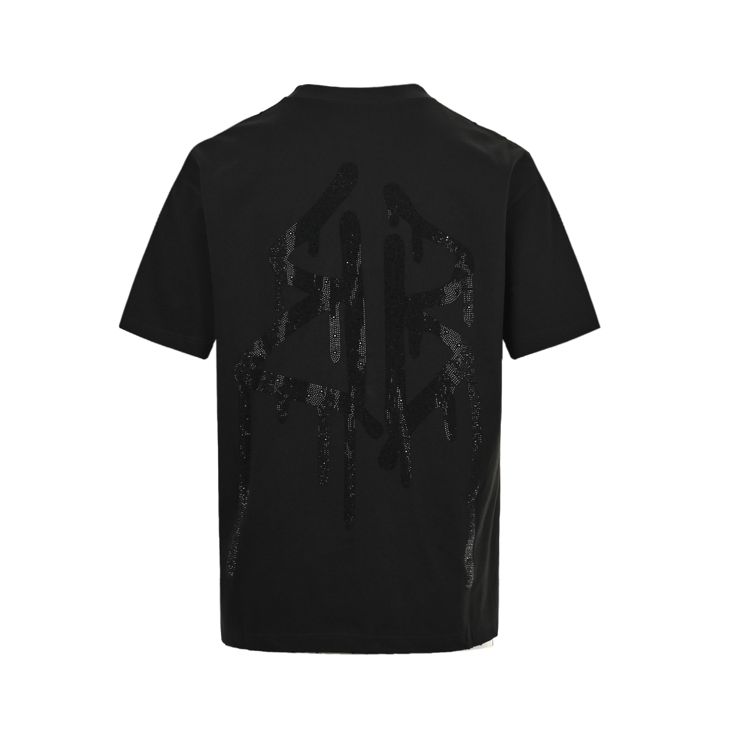 Balenciaga 25ss Dissolved Double B Letters Rhinestone Short Sleeve