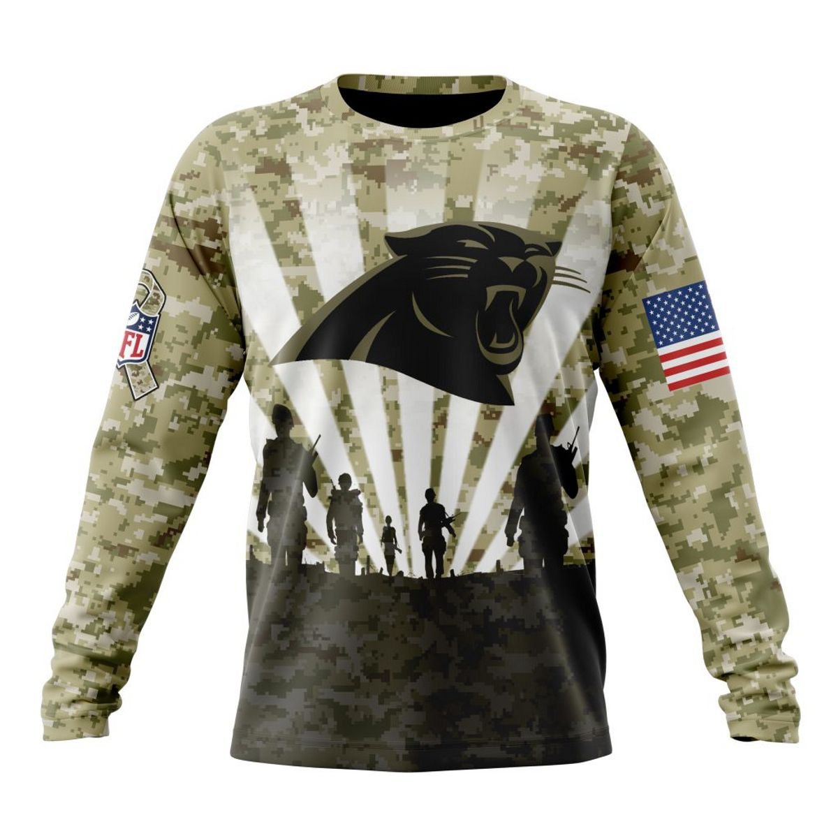 CAROLINA PANTHERS 3D HOODIE HONOR VETERANS