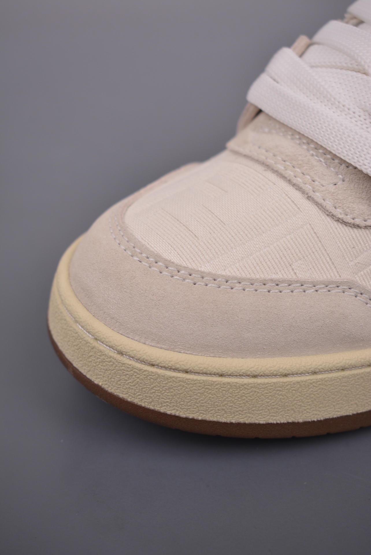 Fendi Match Sneaker Low Velcro Ivory Grey FF Jacquard 8E8470AQ6IF1NJ3