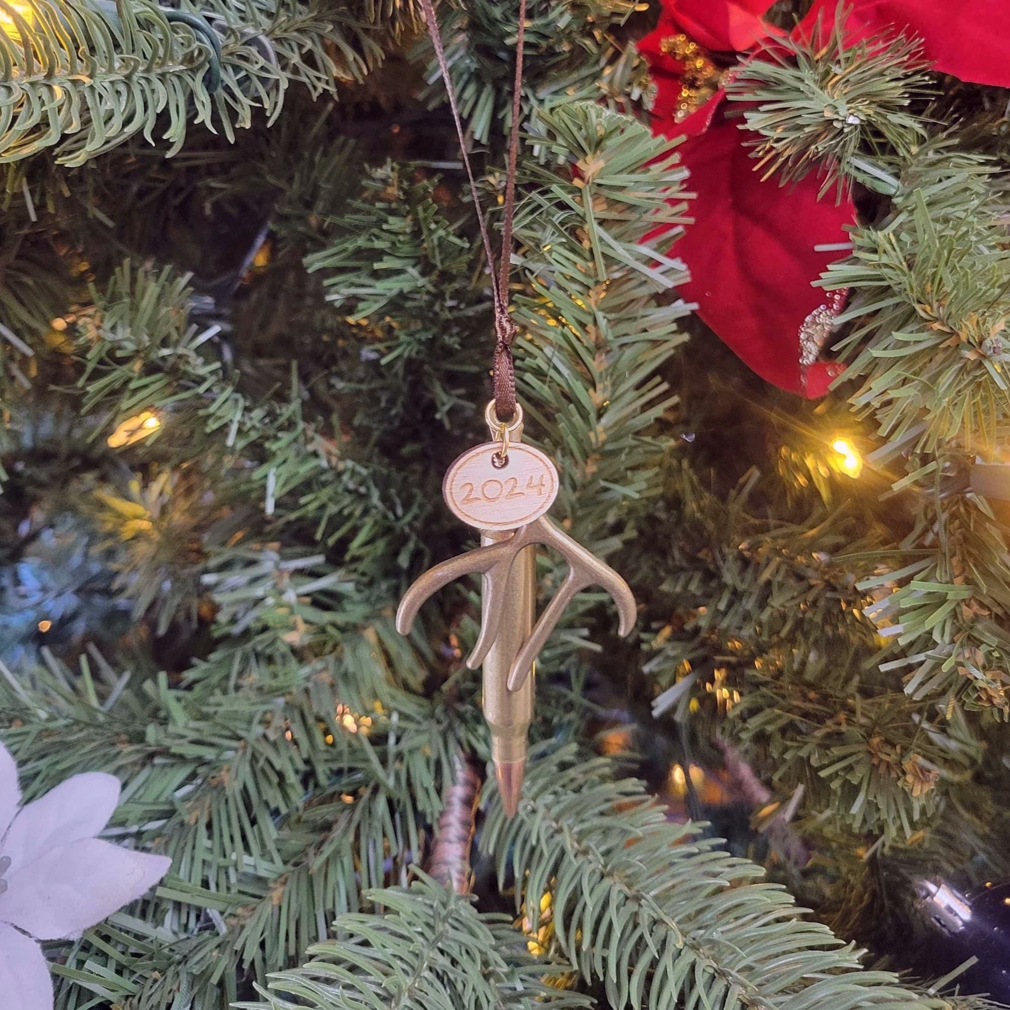 Bullet and Antler 2024 Deer Hunting Christmas Tree Ornament