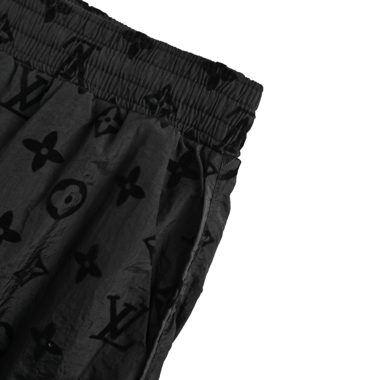Louis Vuitton 25ss all over monogram flocked beach shorts