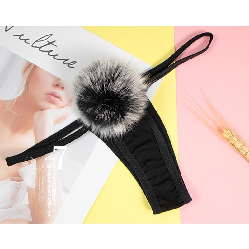 Rabbit Tail Fuzzy Ball G-string