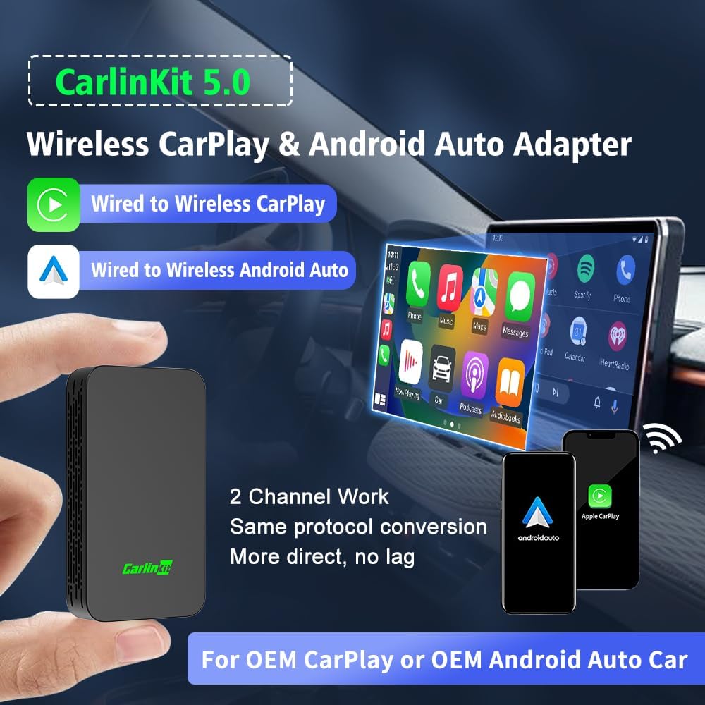 CarlinKit Adapter Wired to Wireless CarPlay & Android Auto Adapter
