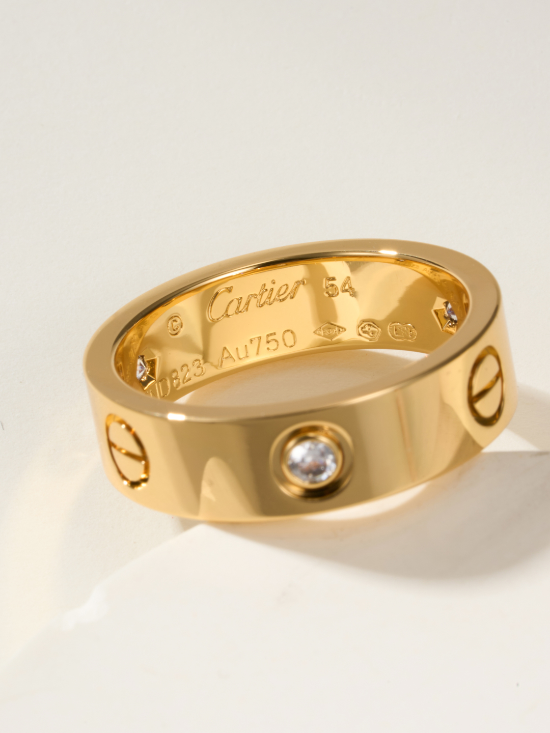 Cartier love wide three diamond ring