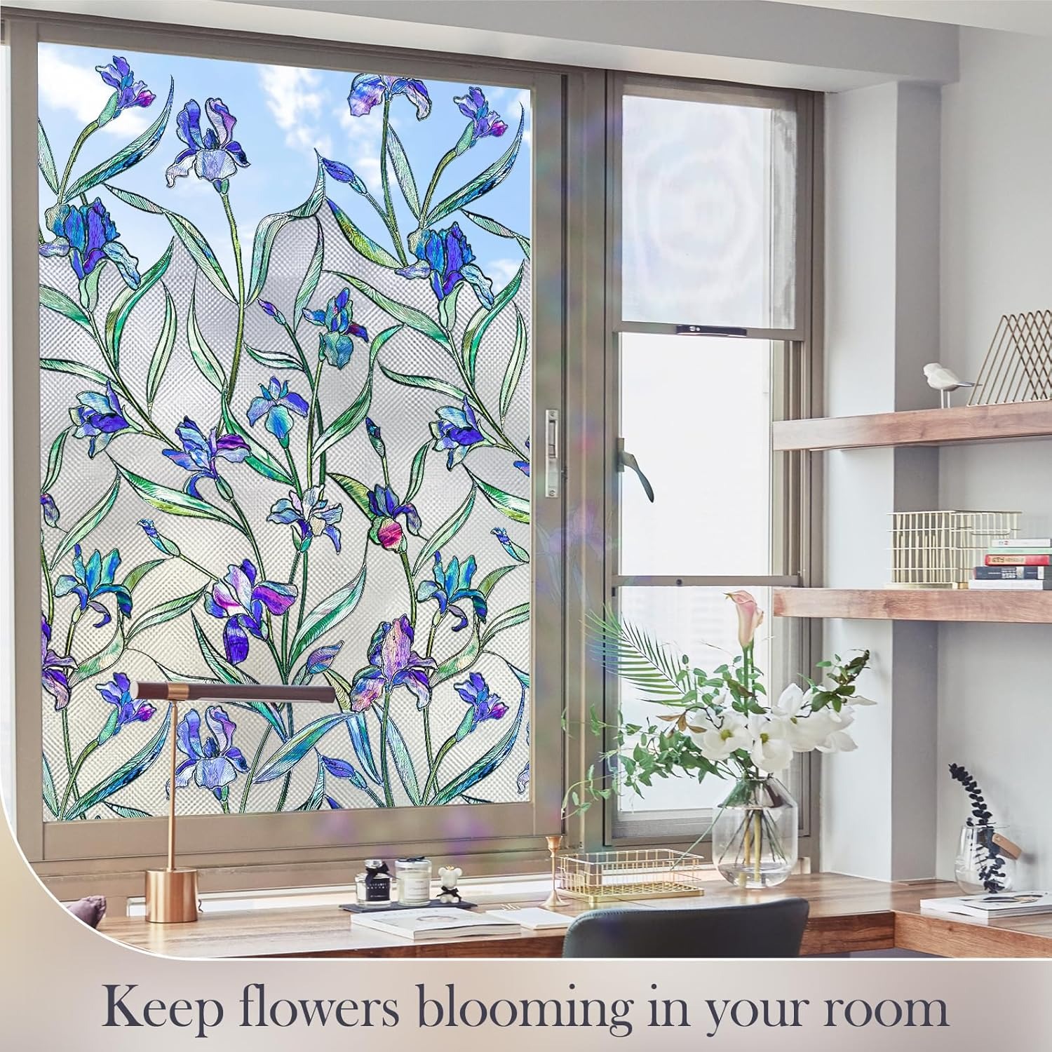 💥ON SALE💥- 3D Floral Stained Glass Window Film, Anti UV🪟🌸