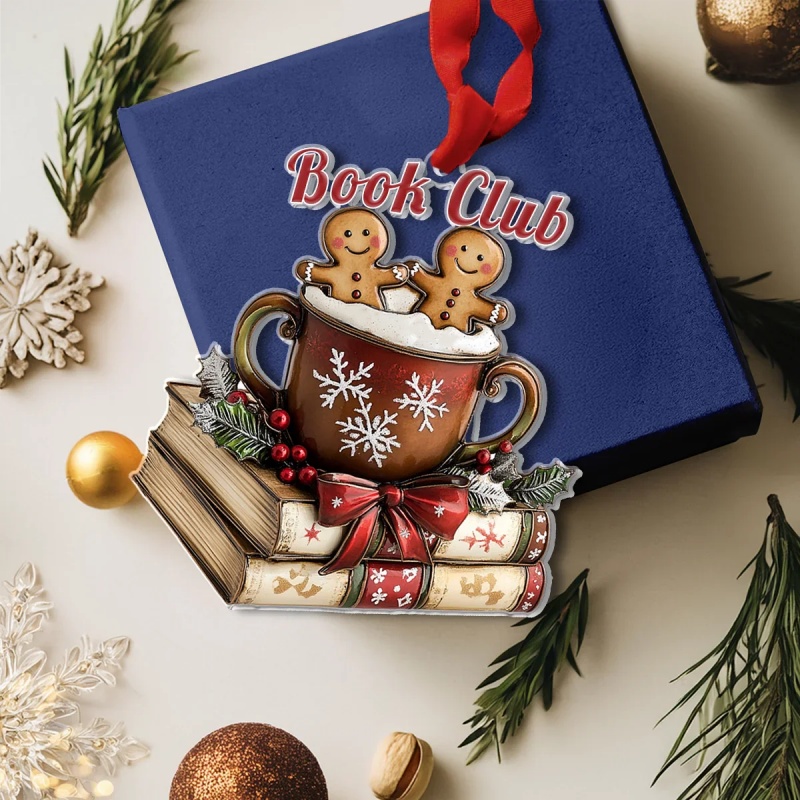📚Bookworm Christmas Ornament