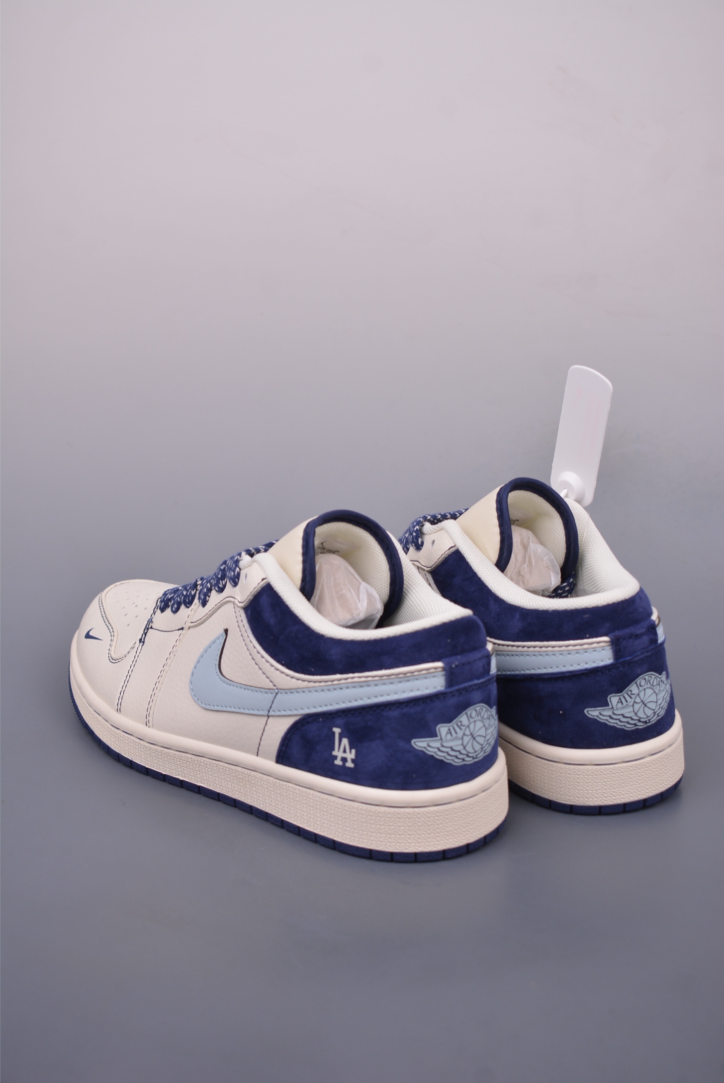 MLB x Nike Air Jordan 1 Low OGAJ1 Basketball Shoes Off-White Blue XX2405-005