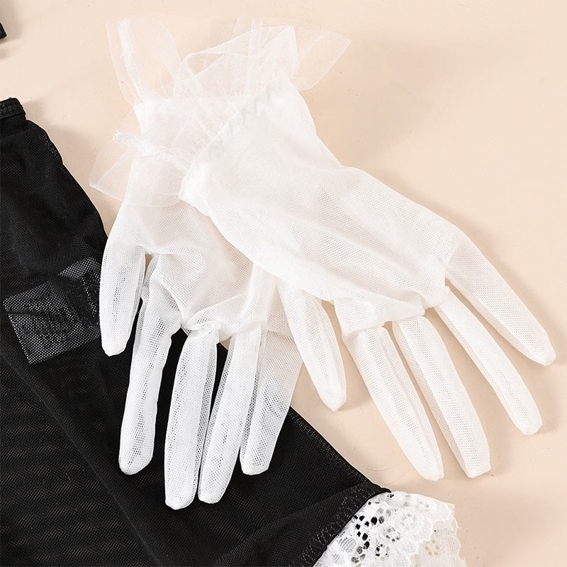 Maid Lace Hollow Out Lingerie Set