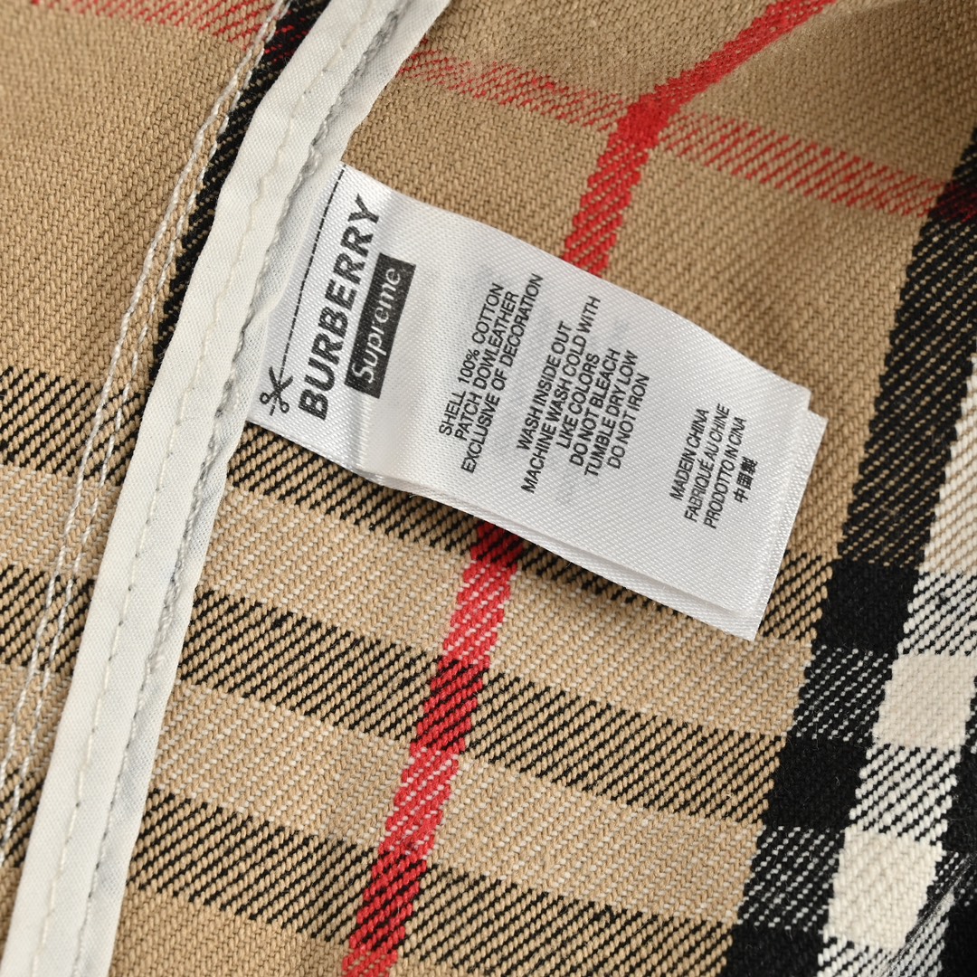 Burberry & Supreme checkered warhorse embroidered denim jacket